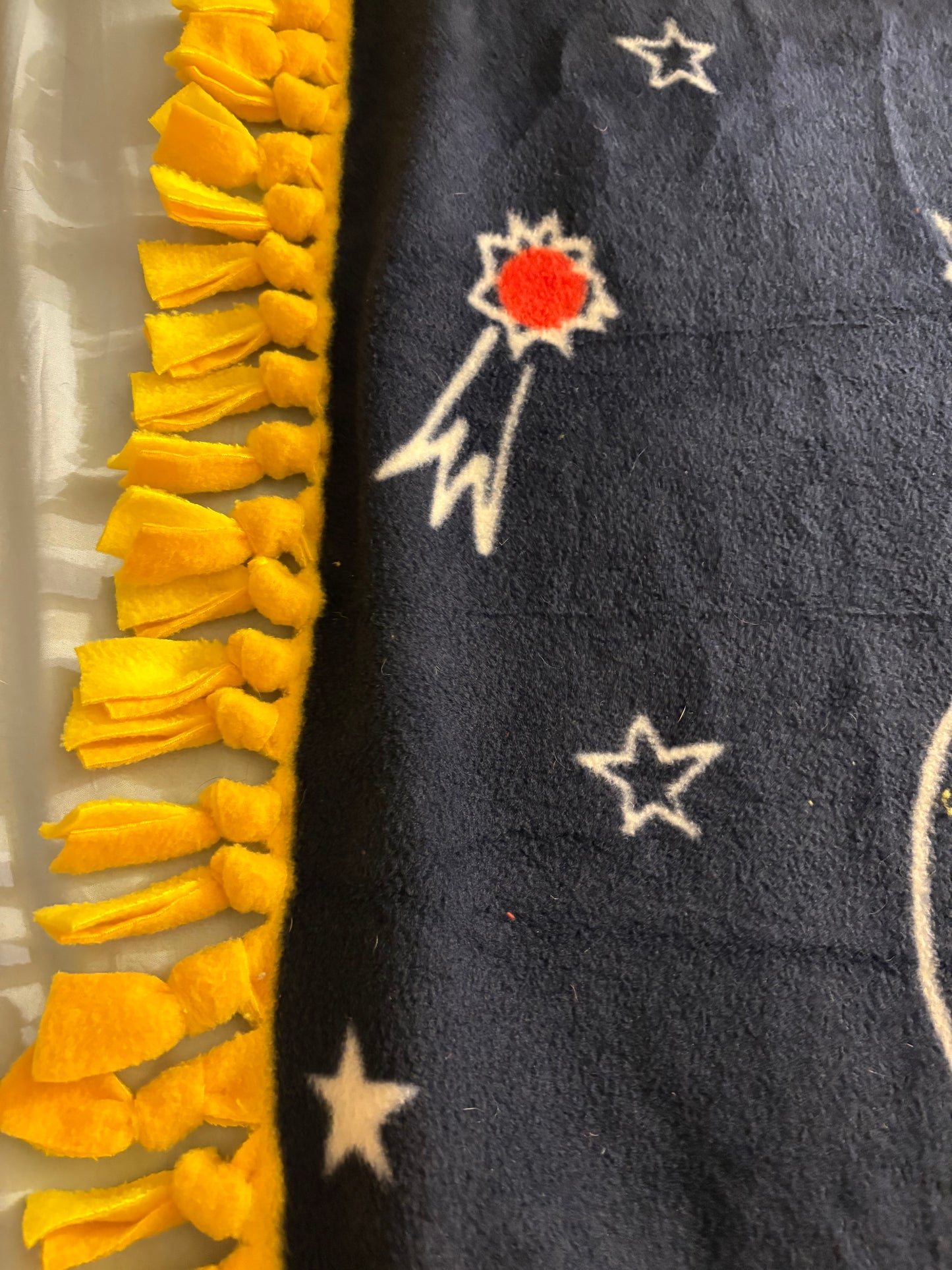 Fleece Tie Blanket (Space / Alpaca Design)