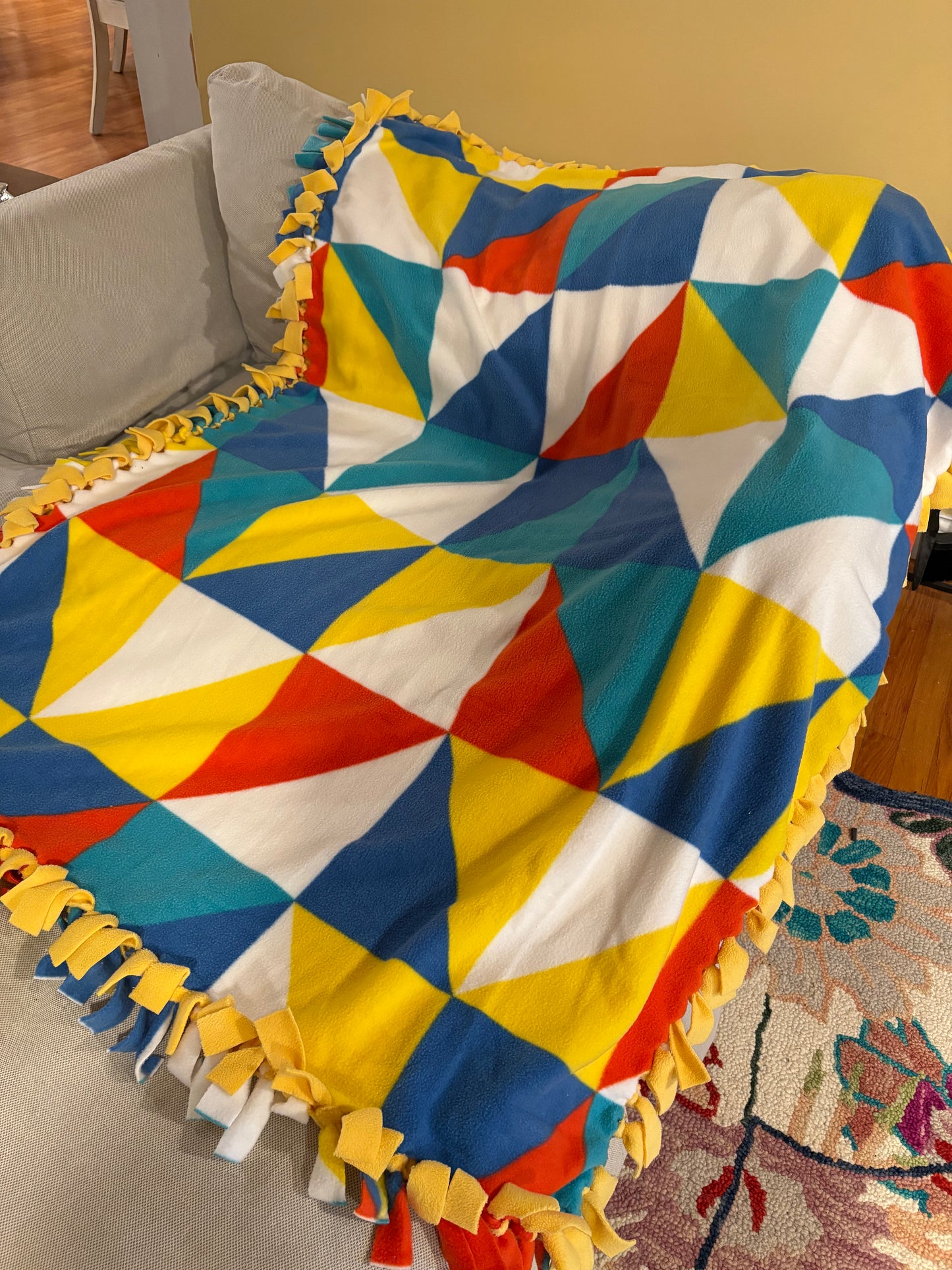 Multi-Colored Fleece Tie Blanket – 41 x 51