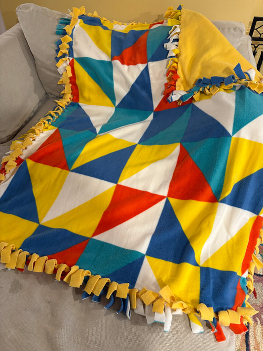 Multi-Colored Fleece Tie Blanket – 41 x 51